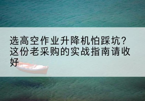 五通桥高空作业升降机厂家推荐-选高空作业升降机怕踩坑？这份老采购的实战指南请收好